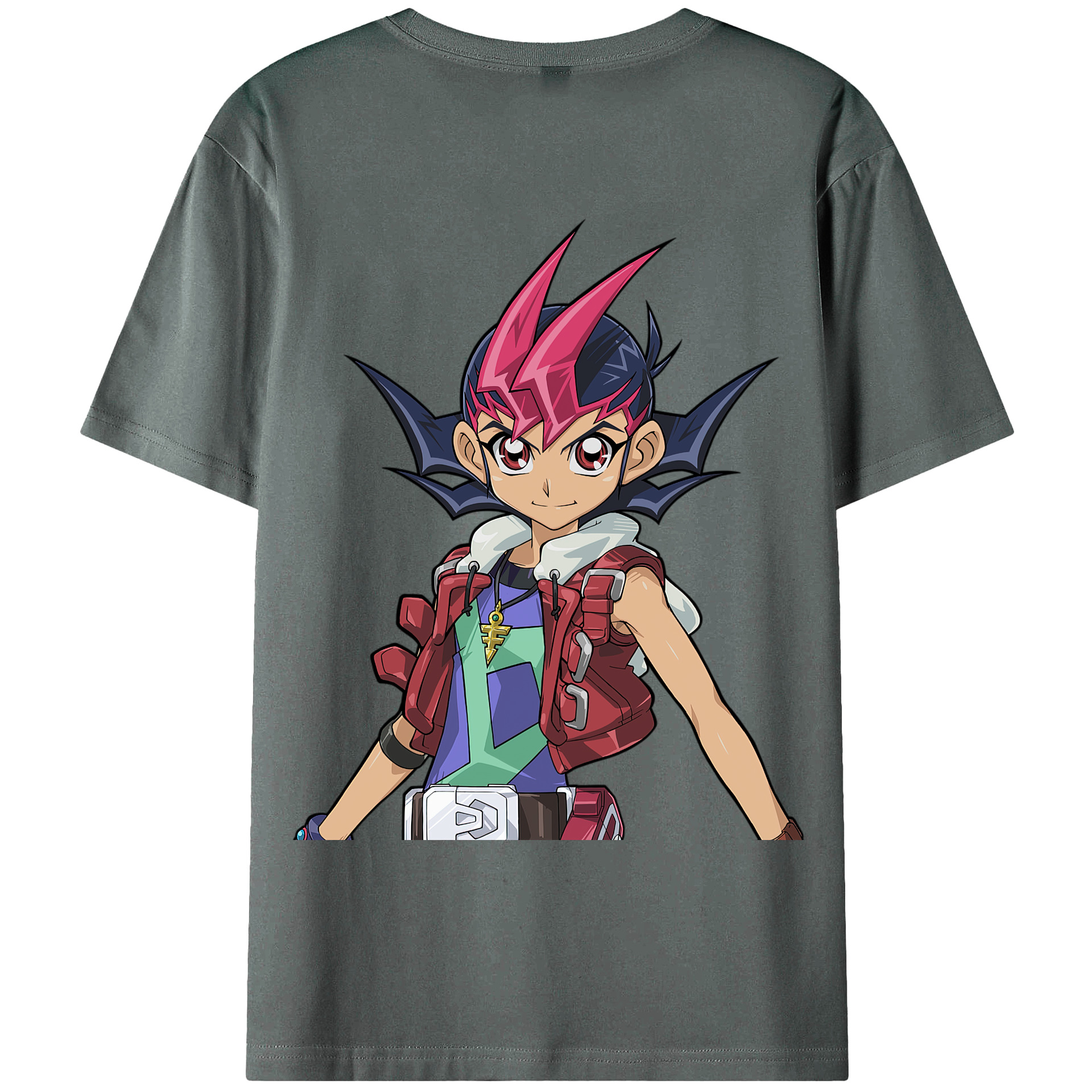 （画像用） 遊☆戯☆王 Yu-Gi-Oh! 綿100％ メンズ半袖Tシャツ（バックプリント） 通気性